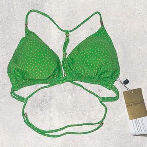 Vix Green and Gold Bikini Top